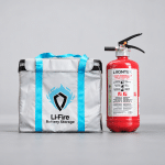 Li-Fire rechargeable batteries with a 2-liter lithium fire extinguisher from the Lithium Fire Garage Kit